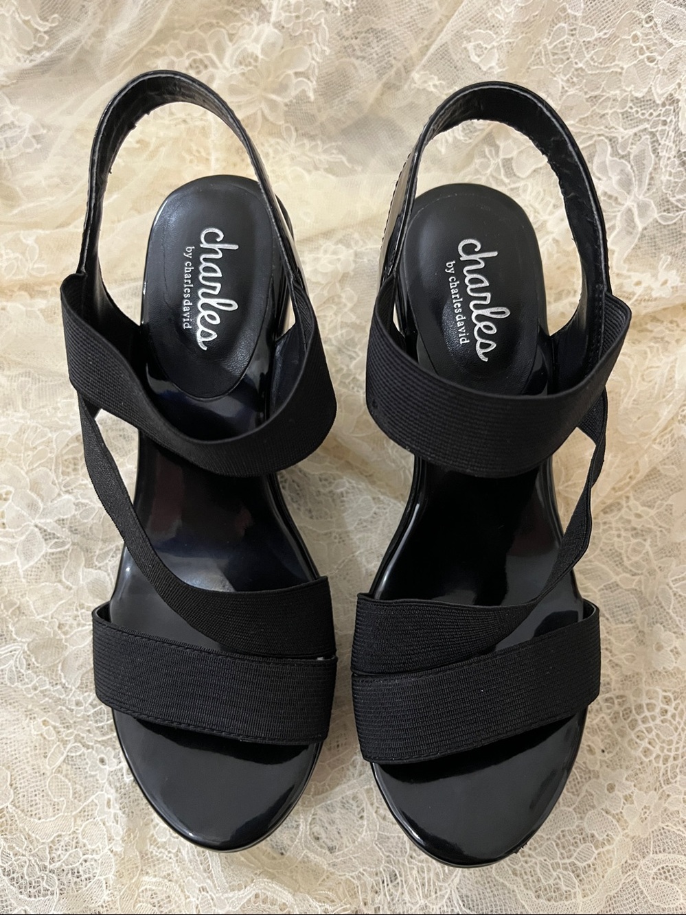 Charles David black wedges size 5.5.